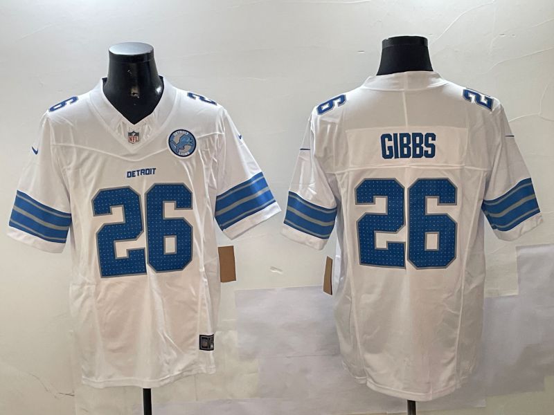 Men Detroit Lions #26 Gibbs White three generations 2024 Nike Limited NFL Jersey style 2